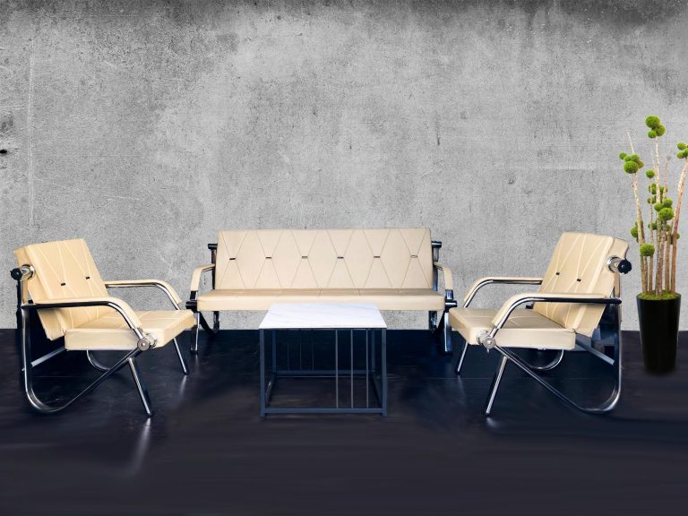 3pc Cream Sofa Set + Coffee Table