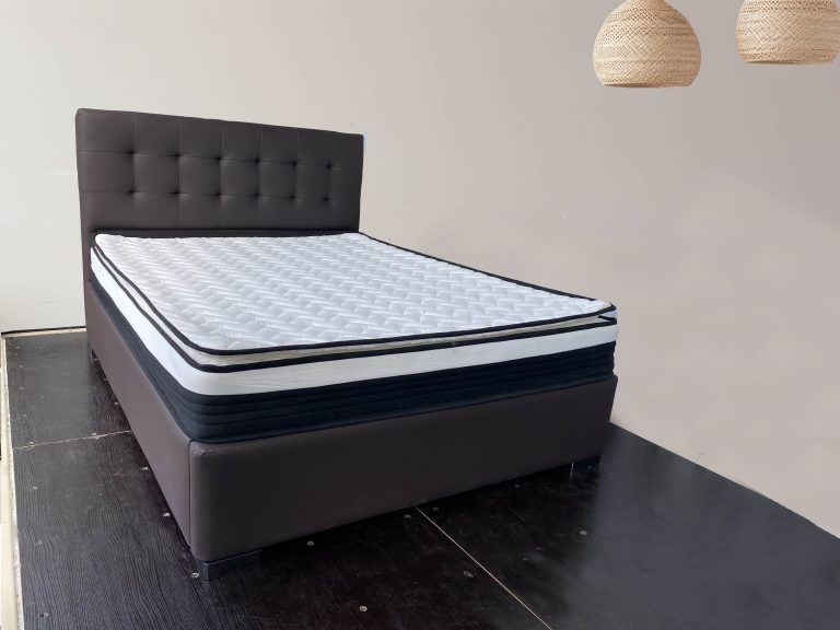 Brown Queen Bed – Pure Leather