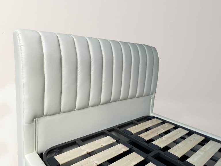 Cream Queen Bed – Pure Leather