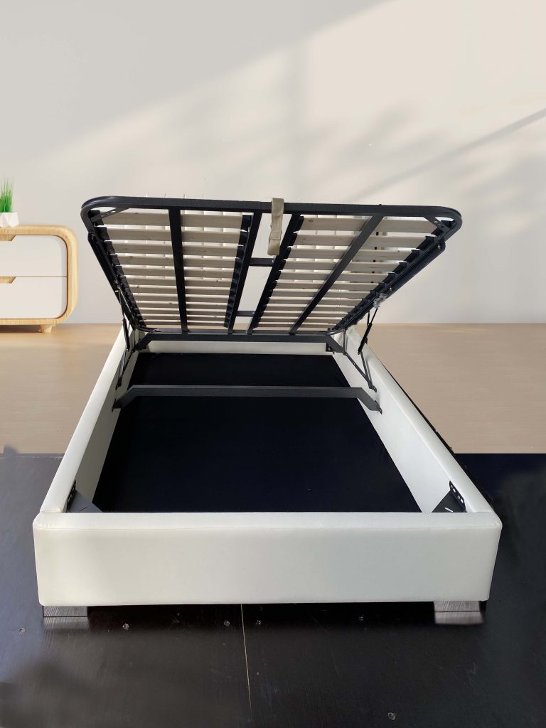 Cream Queen Bed – Pure Leather