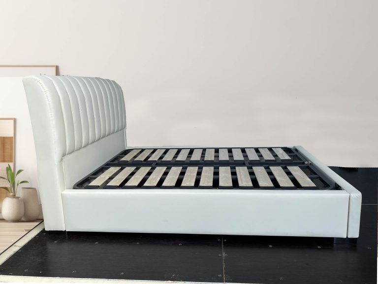 Cream Queen Bed – Pure Leather