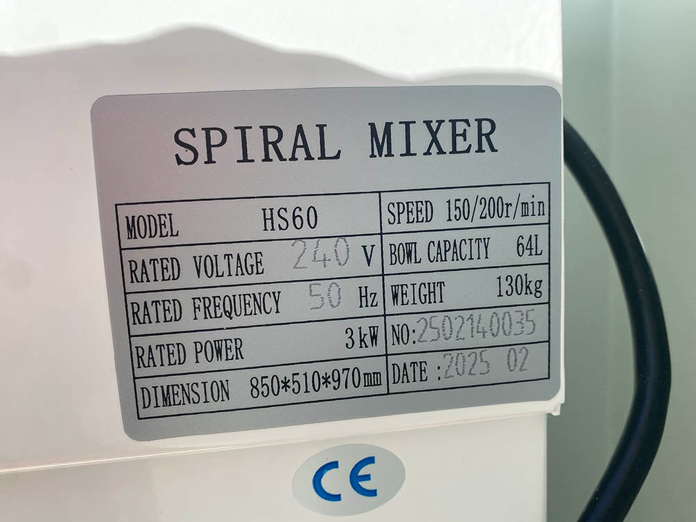 60L Commercial Spiral Dough Mixer