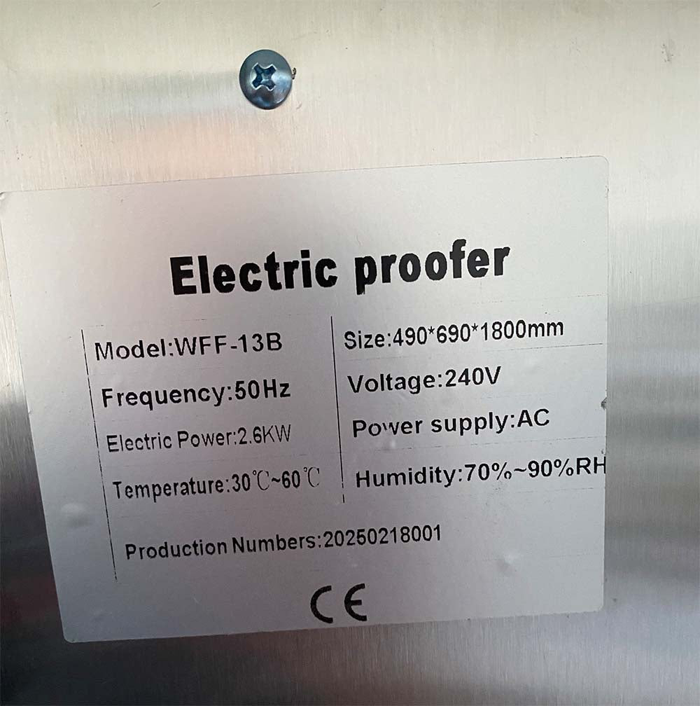 Single Door Proofer Machine 13 Trays