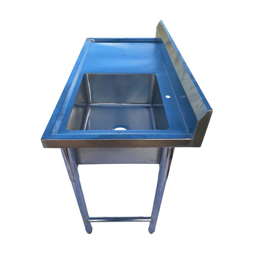 Stainless Steel Single Bowl Sink - Left Side Drain Bench 1.2m